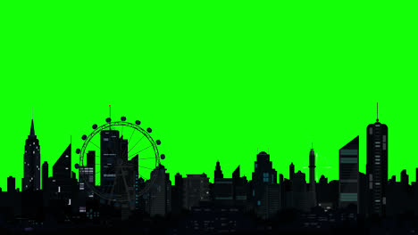 Skyline-city-fireworks-animation-transparent-background-with-alpha-channel